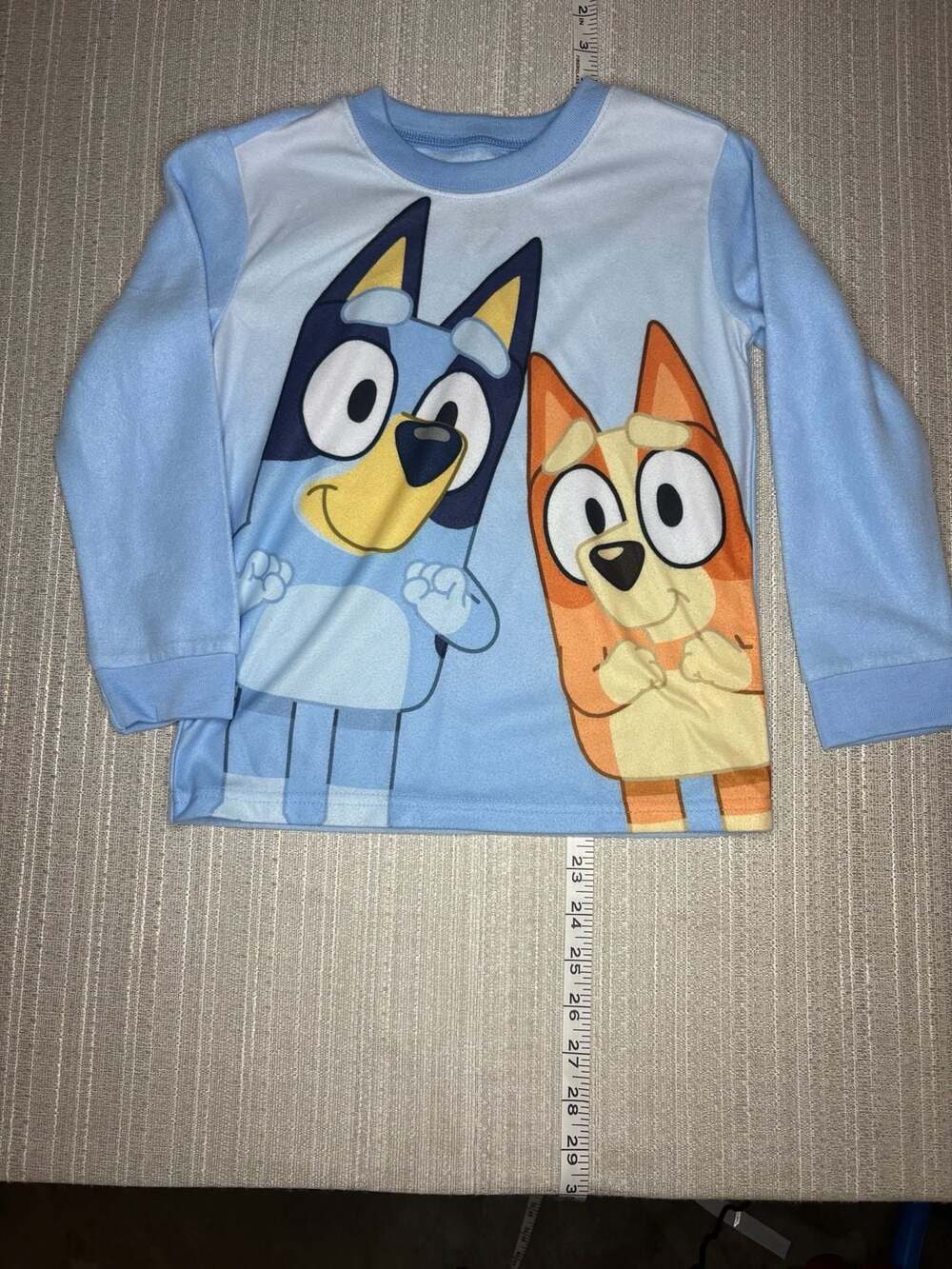 Bluey and Bingo Long Sleeve Pajama Top Light Blue Size XS 4/5